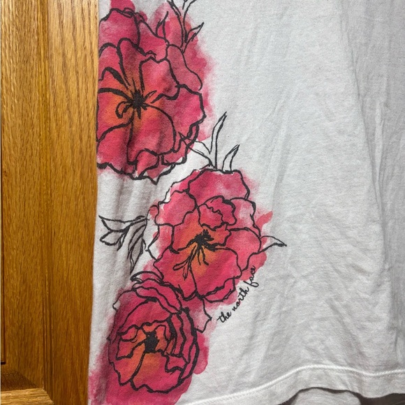 The North Face White Organic Cotton Blend V-Neck T-Shirt Women’s Large - Picture 2 of 7